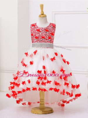 Hot Sale Sleeveless Appliques and Sequins Zipper Child Pageant Dress