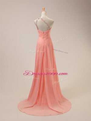 Fabulous Watermelon Red Sleeveless Beading Zipper Court Dresses for Sweet 16