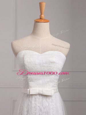 Super Floor Length Empire Sleeveless White Dama Dress for Quinceanera Lace Up