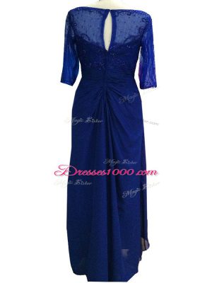 Adorable Royal Blue Sleeveless Beading Floor Length Mother of Groom Dress