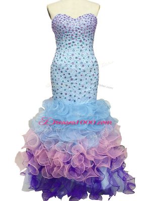 Floor Length Multi-color Pageant Dress Womens Sweetheart Sleeveless Lace Up