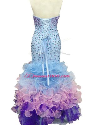 Floor Length Multi-color Pageant Dress Womens Sweetheart Sleeveless Lace Up