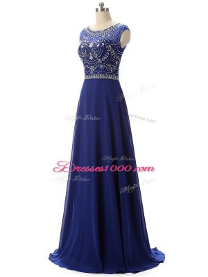 Customized Sleeveless Beading Zipper Prom Dress