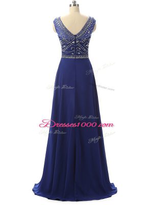 Customized Sleeveless Beading Zipper Prom Dress