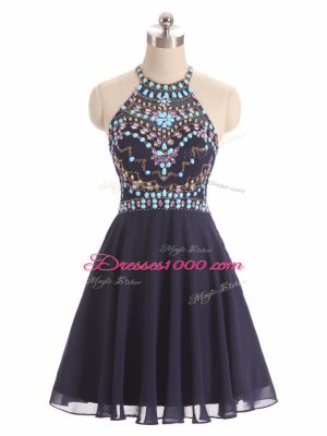 Excellent Sleeveless High Low Beading Side Zipper with Black