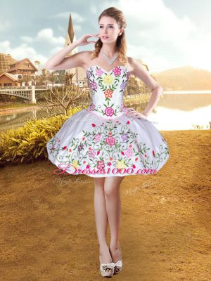 Eye-catching Organza and Taffeta Sleeveless Floor Length Sweet 16 Quinceanera Dress and Embroidery and Ruffled Layers