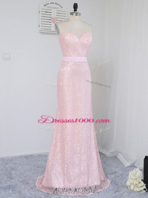 Sweetheart Sleeveless Lace Vestidos de Damas Lace Zipper