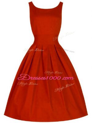 Red Sleeveless Taffeta Lace Up Court Dresses for Sweet 16 for Prom and Party and Wedding Party