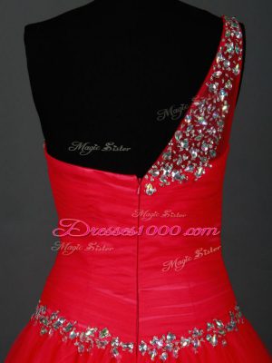 Sleeveless Zipper Floor Length Beading Prom Dress