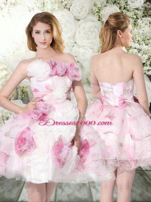Best Selling Multi-color Off The Shoulder Zipper Hand Made Flower Bridal Gown Sleeveless