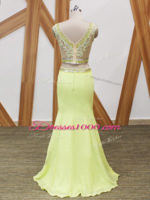 Sleeveless Zipper Floor Length Beading and Lace and Appliques Prom Evening Gown