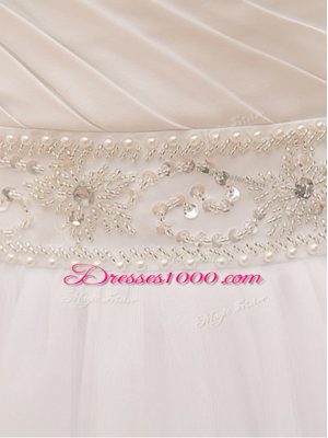 Ball Gowns Wedding Dresses White Sweetheart Tulle Sleeveless Clasp Handle