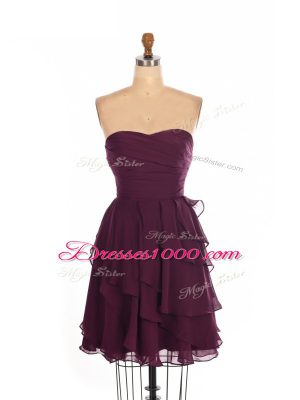 Best Mini Length Empire Sleeveless Burgundy Court Dresses for Sweet 16 Zipper