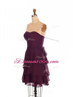 Best Mini Length Empire Sleeveless Burgundy Court Dresses for Sweet 16 Zipper