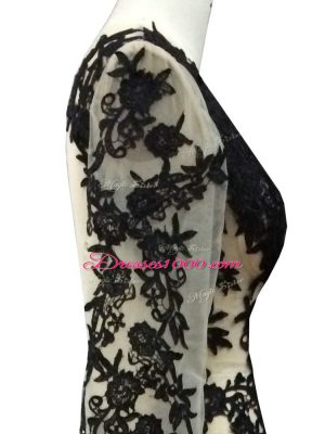 Long Sleeves Side Zipper Floor Length Beading and Appliques Prom Party Dress