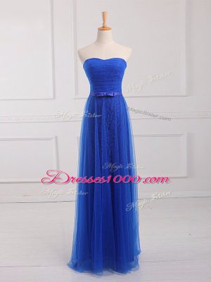 Tulle and Lace Sleeveless Floor Length Quinceanera Court of Honor Dress and Belt