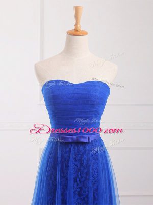 Tulle and Lace Sleeveless Floor Length Quinceanera Court of Honor Dress and Belt