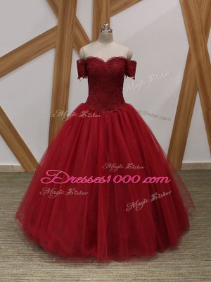 Tulle Sleeveless Floor Length and Appliques