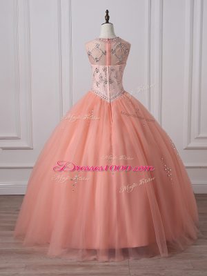 Sexy Sleeveless Beading Zipper Quinceanera Gown