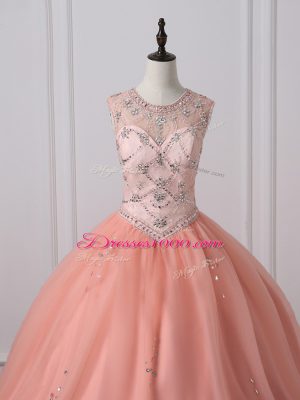 Sexy Sleeveless Beading Zipper Quinceanera Gown