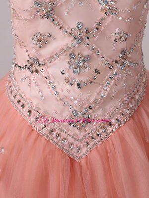 Sexy Sleeveless Beading Zipper Quinceanera Gown