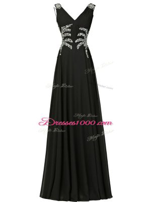 Lovely Aqua Blue Sleeveless Chiffon Zipper Formal Evening Gowns for Prom and Party and Military Ball and Sweet 16