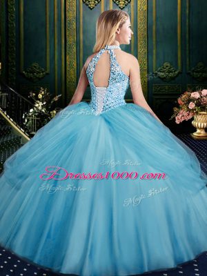 Fitting Floor Length Lace Up Vestidos de Quinceanera Green for Military Ball and Sweet 16 and Quinceanera with Beading and Pick Ups