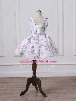 Sleeveless Pattern Lace Up Toddler Flower Girl Dress