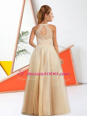 Flirting Halter Top Sleeveless Chiffon Wedding Party Dress Lace Zipper