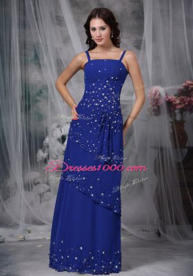 Fashionable Sleeveless Chiffon Floor Length Zipper Mother of Groom Dress in Green with Beading
