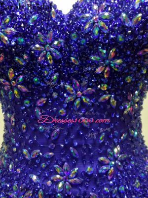 Sleeveless Brush Train Criss Cross Beading Prom Dresses