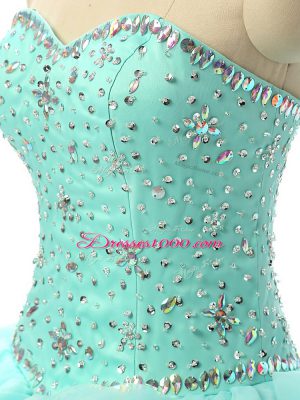 Flirting Floor Length Ball Gowns Sleeveless Apple Green Sweet 16 Quinceanera Dress Lace Up