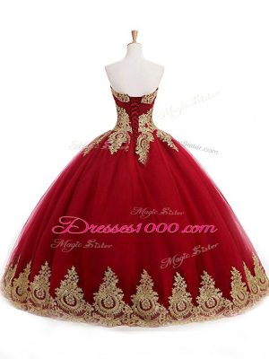 Sleeveless Appliques Lace Up Sweet 16 Dress