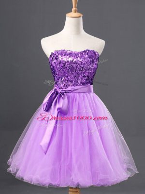 Sweetheart Sleeveless Tulle Junior Homecoming Dress Sashes ribbons and Sequins Zipper