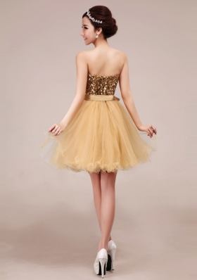 Champagne Evening Party Dresses Prom and Party and For with Beading and Sashes|ribbons Strapless Sleeveless Zipper