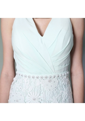 Classical Column/Sheath Apple Green Scoop Chiffon Sleeveless Floor Length Zipper