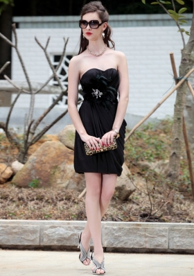 Great Knee Length Column/Sheath Sleeveless Black Prom Dresses Backless