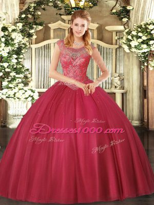 Sleeveless Lace Up Floor Length Beading 15 Quinceanera Dress