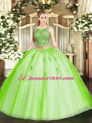 Great Floor Length Quinceanera Gown Scoop Sleeveless Lace Up