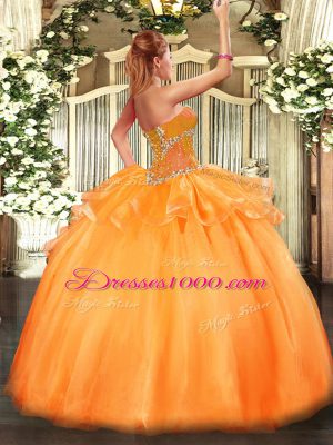 Purple Sleeveless Beading Floor Length Quince Ball Gowns