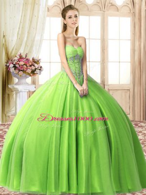 Sweetheart Sleeveless Lace Up Ball Gown Prom Dress Tulle
