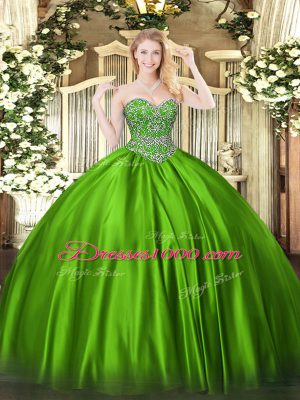 Inexpensive Sleeveless Floor Length Beading Lace Up Sweet 16 Dresses with
