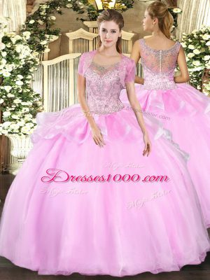 Modern Sleeveless Beading and Ruffles Clasp Handle Ball Gown Prom Dress