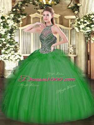 Floor Length Green Quinceanera Gowns Sweetheart Sleeveless Lace Up