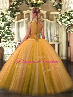 Top Selling Royal Blue Scoop Zipper Beading and Appliques Quinceanera Dress Sleeveless