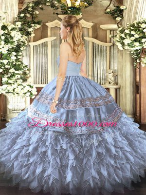 Adorable Wine Red Zipper Sweetheart Embroidery and Ruffles Quinceanera Dress Organza and Taffeta Sleeveless