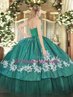 Super Strapless Sleeveless Zipper Sweet 16 Quinceanera Dress Purple Organza and Taffeta