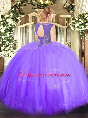 Designer Floor Length Lace Up 15 Quinceanera Dress Orange Red for Sweet 16 and Quinceanera with Beading