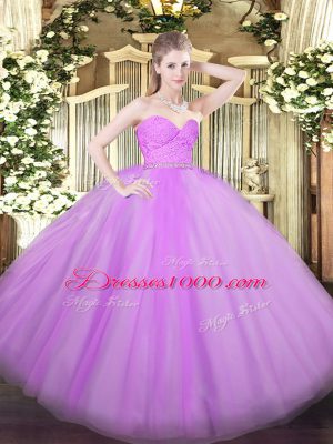 Best Sleeveless Zipper Floor Length Beading and Lace Sweet 16 Dress