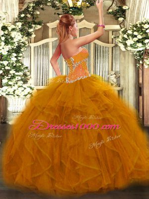 Glamorous Sweetheart Sleeveless Lace Up Sweet 16 Dresses Green Organza